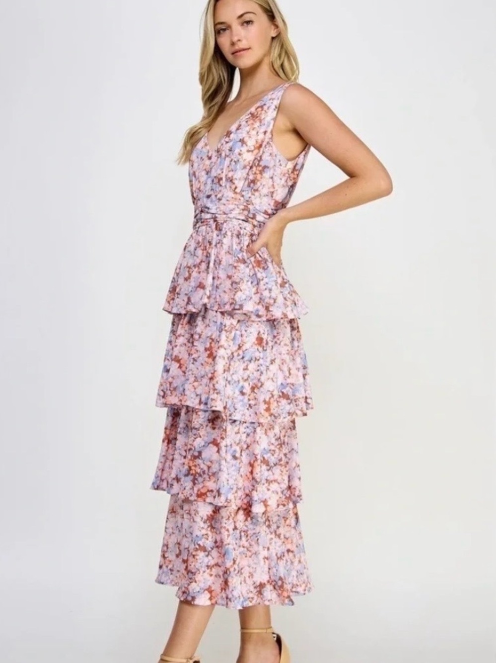 Floral Tiered Midi Dress